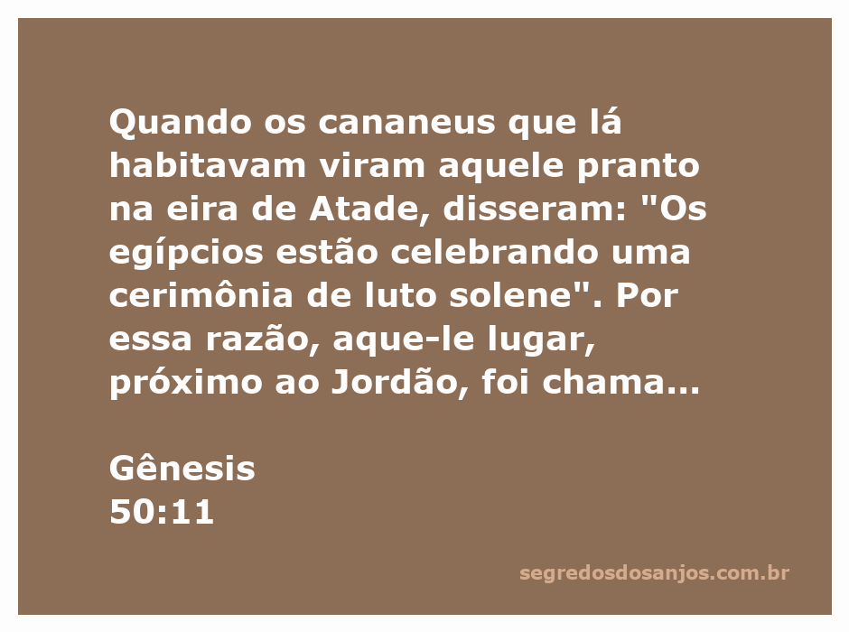 Cerimônia de luto solene dos egípcios em Abel-Mizraim, conforme descrito em Gênesis 50:11.