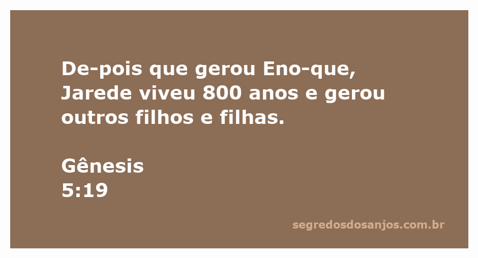 Ilustração de Jarede e sua família, destacando sua longevidade e a geração de filhos e filhas após o nascimento de Enoque.