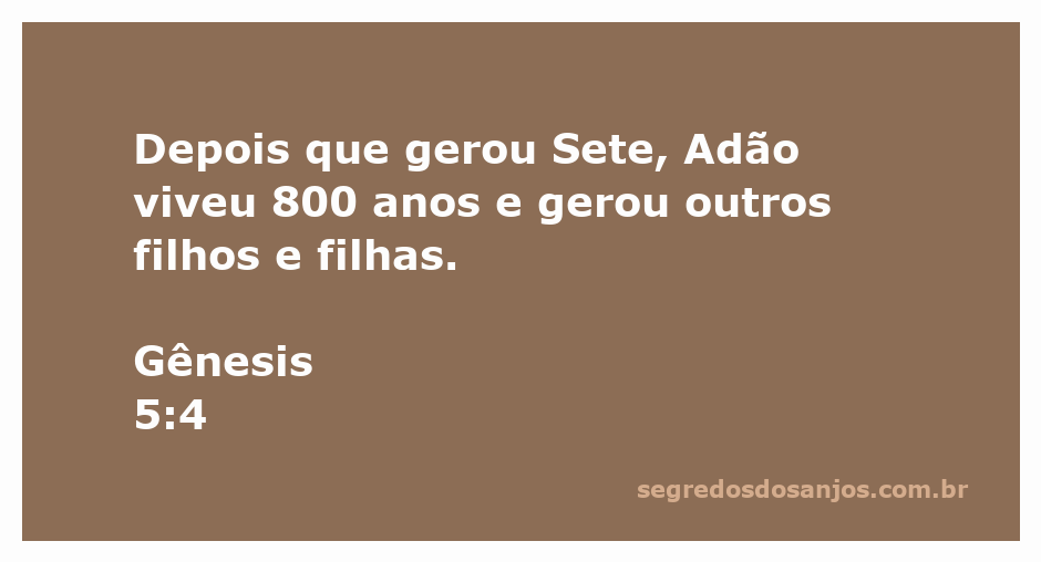 Imagem representativa da genealogia de Adão, destacando Sete e seus outros filhos e filhas.
