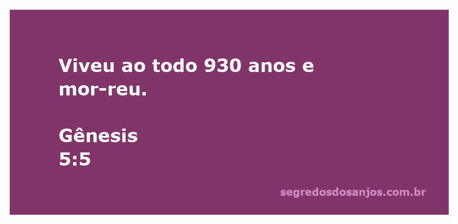 Representação artística da longevidade de Adão, que viveu 930 anos antes de morrer, conforme Gênesis 5:5.