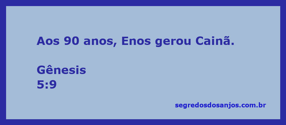 Ilustração de Enos gerando Cainã aos 90 anos, representando a continuidade da genealogia bíblica.