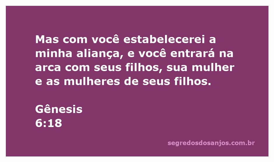 Imagem da aliança de Deus com Noé e sua família entrando na arca conforme Gênesis 6:18.