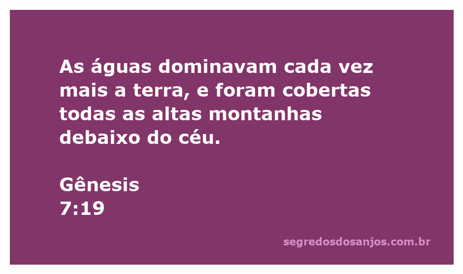 Ilustração da inundação descrita em Gênesis 7:19, mostrando águas cobrindo montanhas sob o céu.