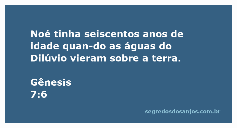 Imagem de Noé, um homem idoso, diante das águas do Dilúvio, simbolizando a passagem de Gênesis 7:6.
