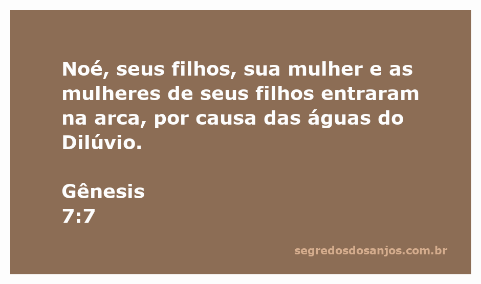 Noé e sua família entrando na arca durante o Dilúvio.