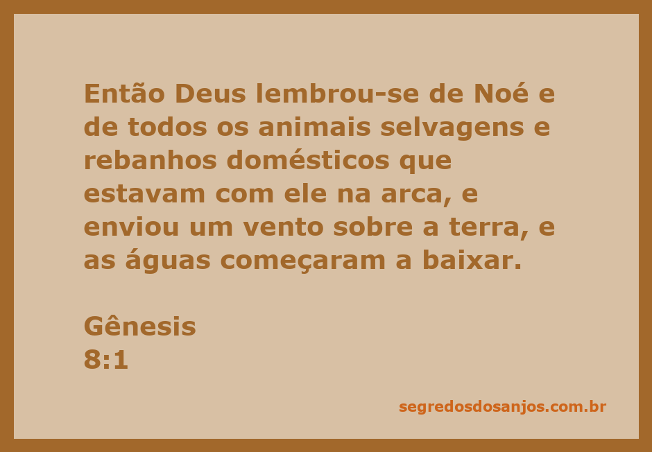 Representação de Deus lembrando-se de Noé e dos animais na arca, com águas baixando ao fundo.