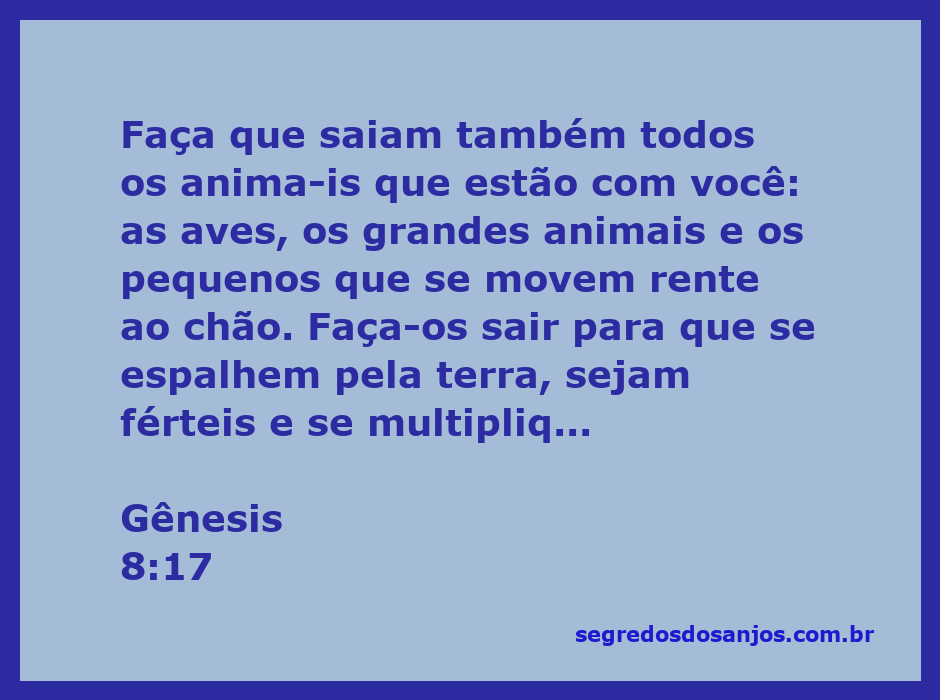 Imagem representando a saída de animais da arca de Noé, conforme Gênesis 8:17.