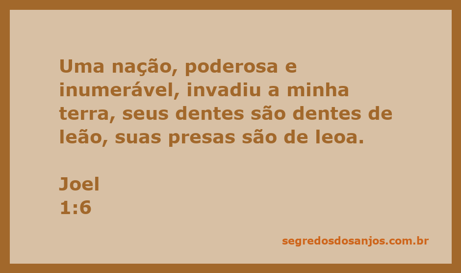 Imagem representativa da invasão de uma nação poderosa, simbolizada por leões, ilustrando Joel 1:6.