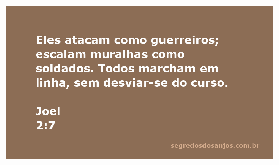 Imagem de guerreiros marchando em linha, simbolizando a força e a determinação descritas em Joel 2:7.