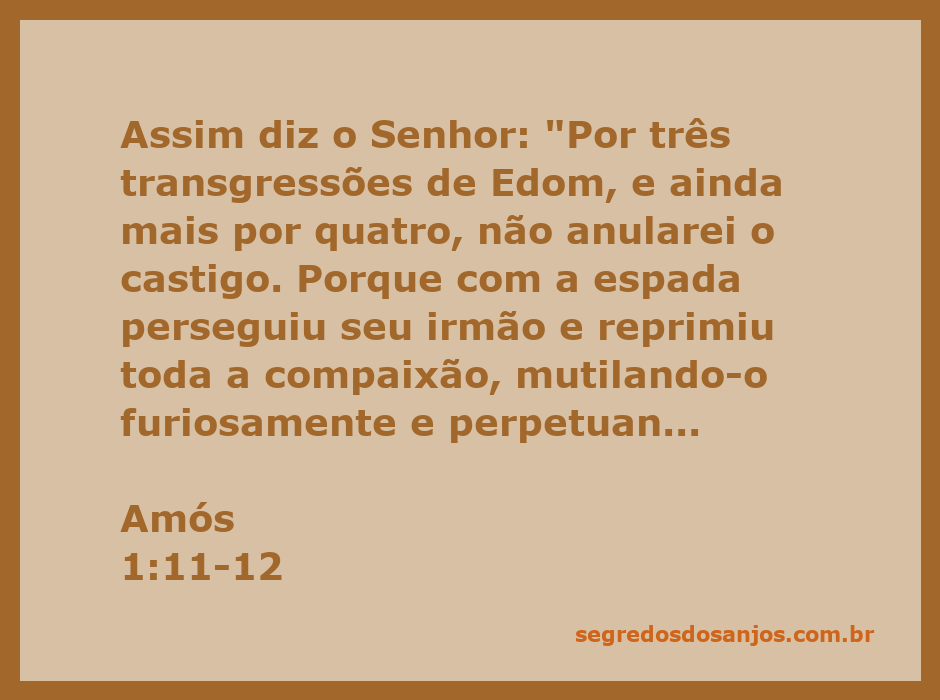 Imagem representando a passagem de Amós 1:11-12 sobre o castigo de Edom por suas transgressões.