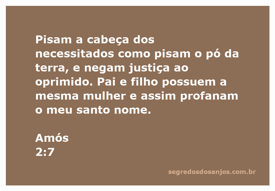 Ilustração de Amós 2:7, mostrando a injustiça social e a opressão dos necessitados.