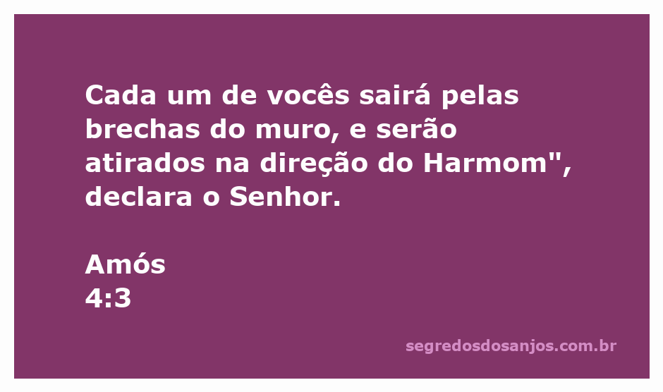 Imagem representativa do versículo Amós 4:3, mostrando pessoas saindo por brechas em um muro em direção ao Harmom.