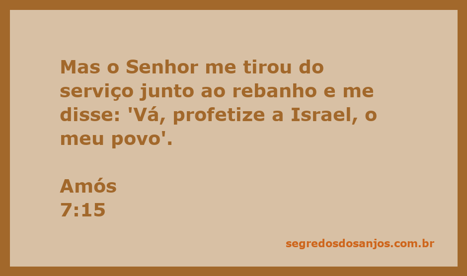 O profeta Amós recebendo a chamada de Deus para profetizar a Israel, simbolizando a transição de um pastor para um mensageiro divino.