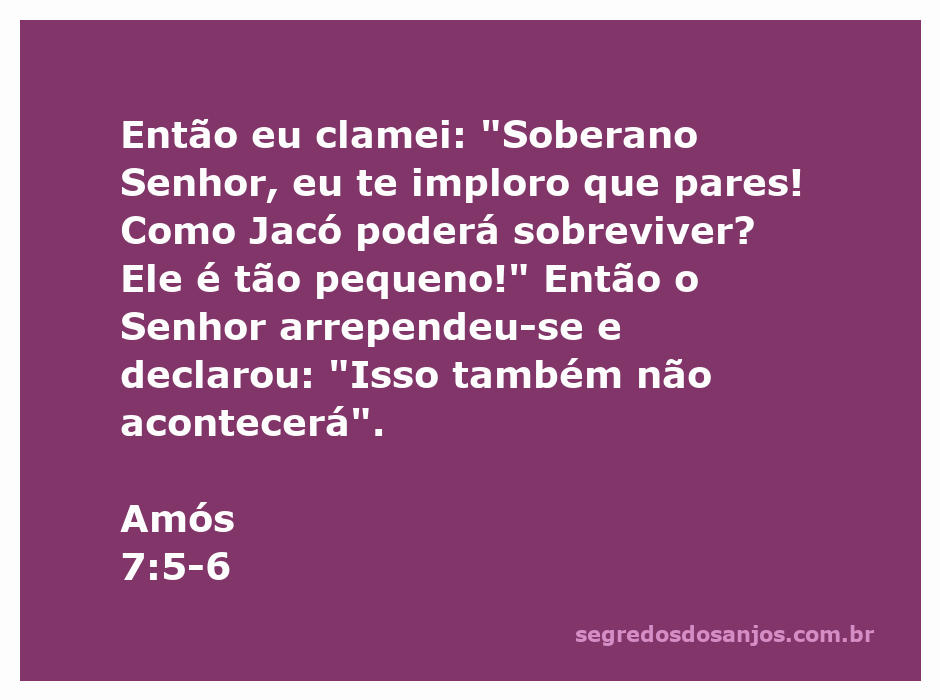 Imagem representativa de Amós 7:5-6, mostrando o profeta clamando ao Senhor em oração pela salvação de Jacó.