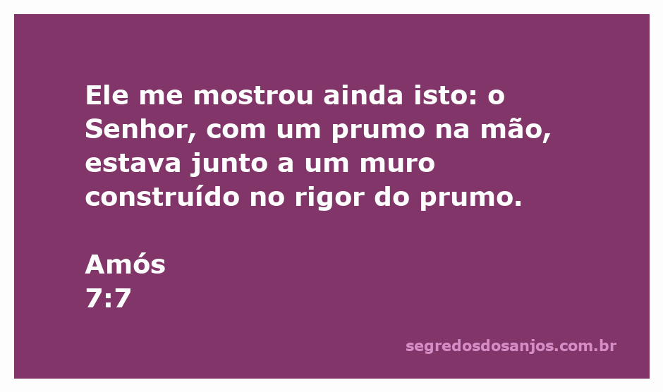 Imagem de um muro sendo medido com um prumo, simbolizando a justiça e a retidão de Deus segundo Amós 7:7.
