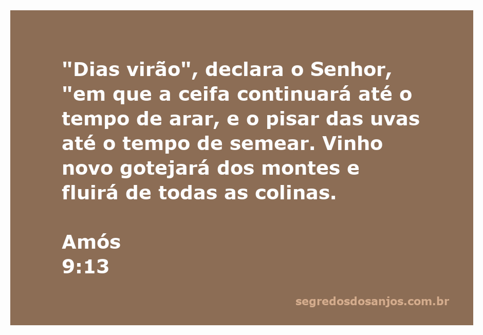 Imagem representando a abundância das colheitas e o vinho fluindo das colinas conforme descrito em Amós 9:13.