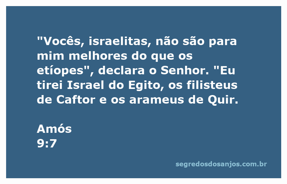 Imagem ilustrativa da passagem bíblica Amós 9:7, destacando a igualdade entre os povos na visão de Deus.