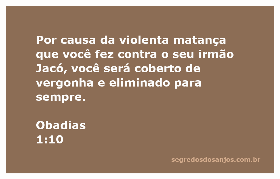 Imagem simbolizando a vergonha e a eliminação, representando a passagem de Obadias 1:10.
