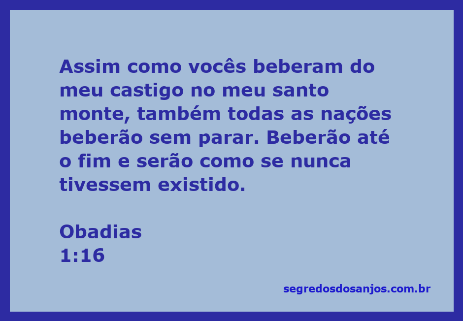Representação da passagem de Obadias 1:16 com um fundo dramático que simboliza julgamento e consequência.