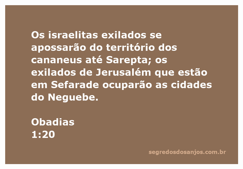 Mapa ilustrativo mostrando a região de Sarepta e as cidades do Neguebe, com destaque para a ocupação pelos israelitas exilados.