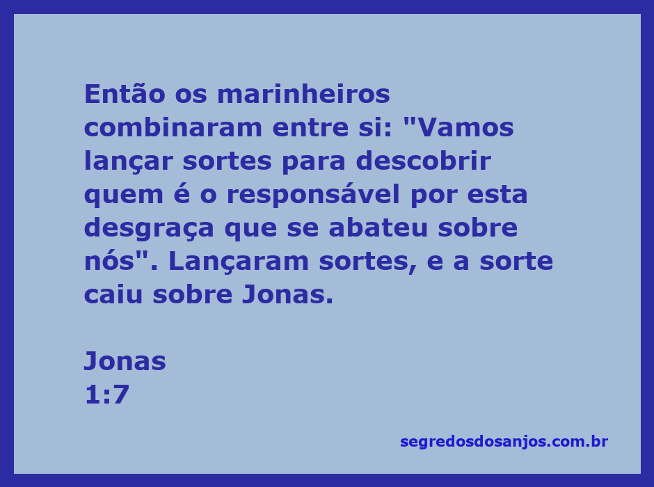 Marinheiros lançando sortes em busca do responsável pela tempestade, com Jonas ao fundo.
