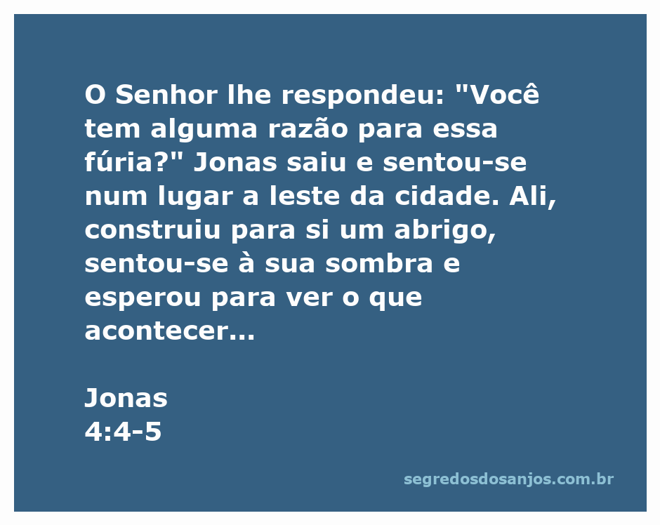 Ilustração de Jonas sentado sob um abrigo, observando a cidade, refletindo sobre sua fúria.