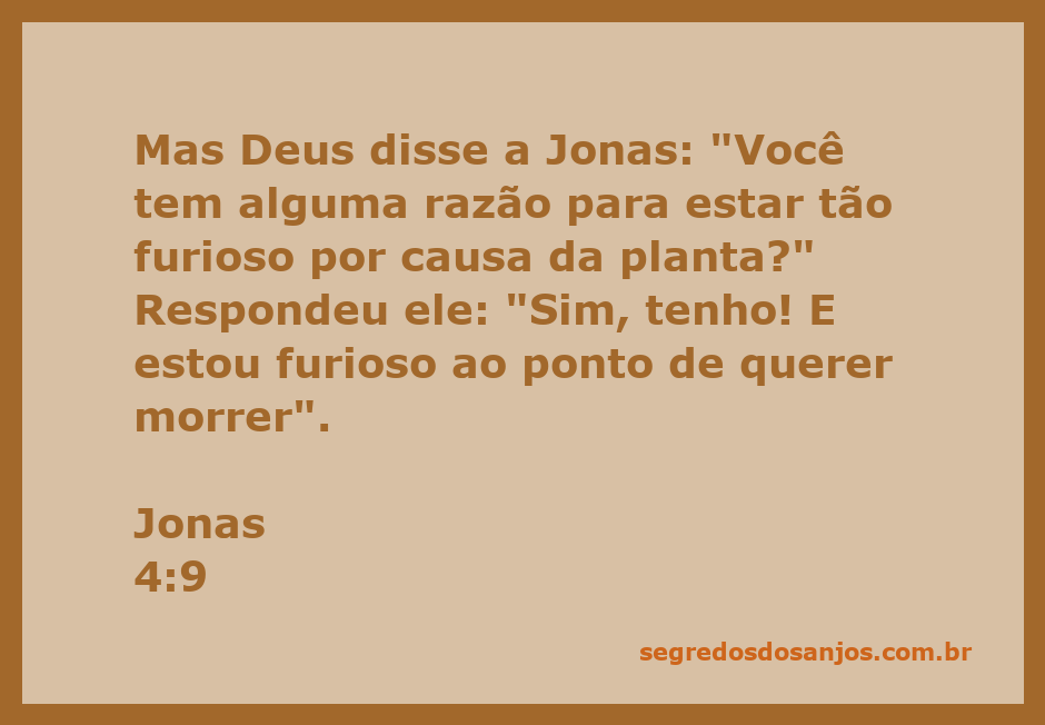 Jonas expressando sua raiva e desespero devido à planta mencionada na passagem bíblica Jonas 4:9.