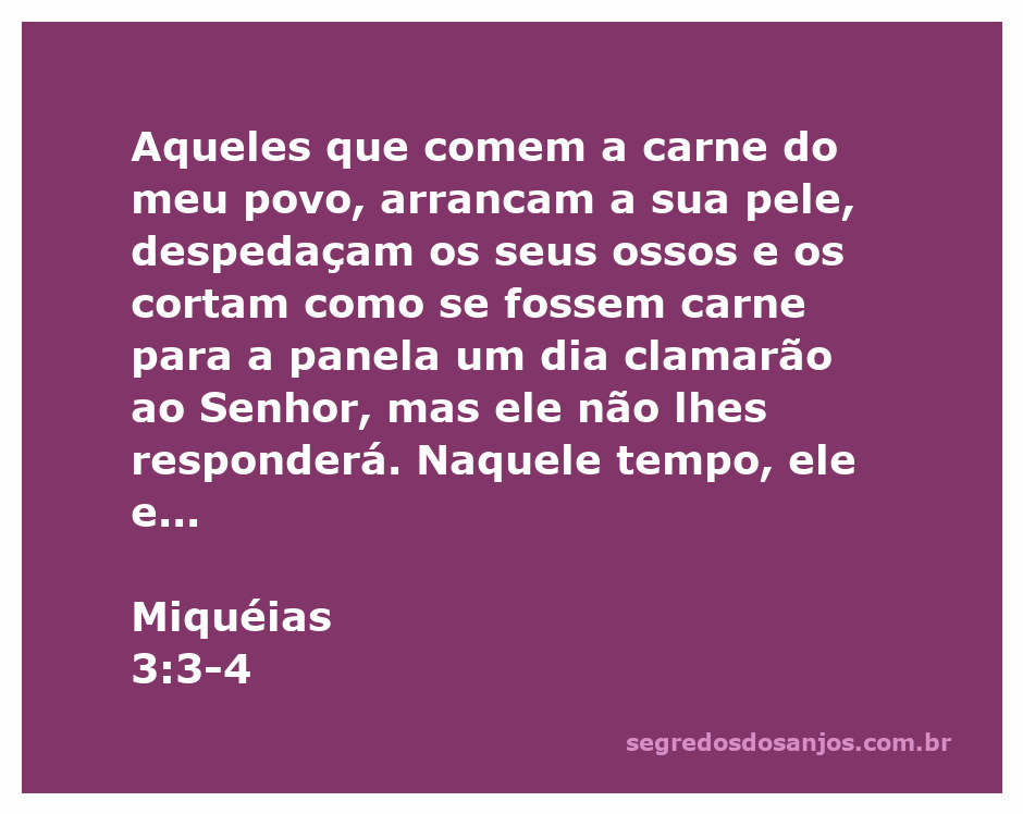 Imagem ilustrativa do versículo de Miquéias 3:3-4, representando a opressão e o clamor do povo.