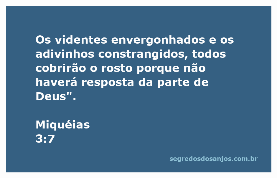 Imagem representativa de videntes e adivinhos envergonhados, simbolizando a falta de resposta divina.
