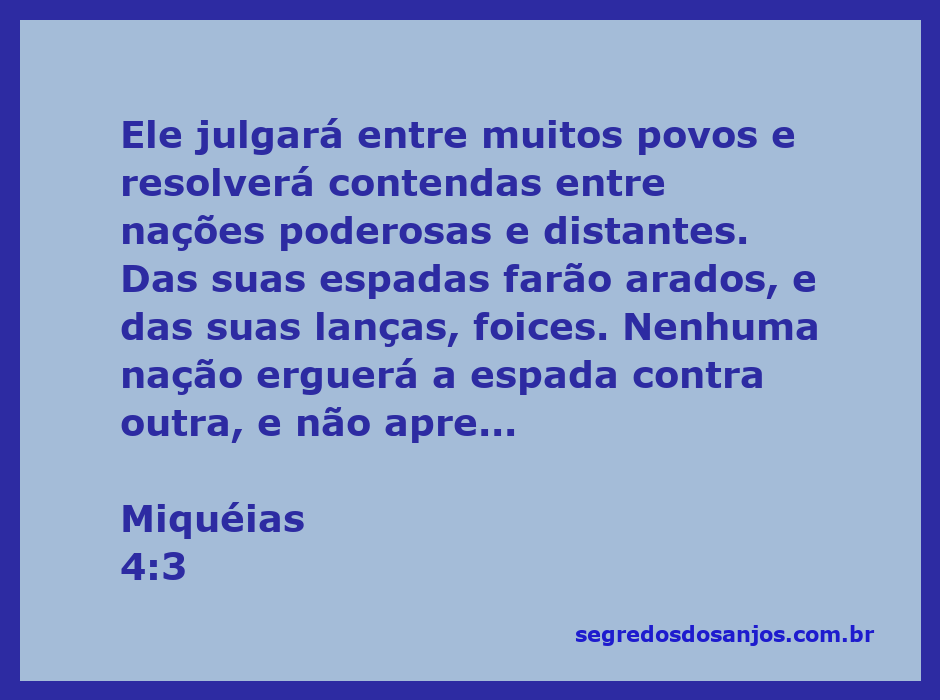 Imagem representativa da paz global, simbolizando a transformação de armas em ferramentas de cultivo, conforme Miquéias 4:3.
