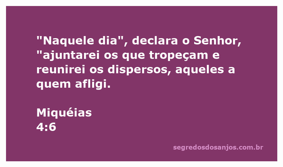 Imagem que representa a promessa de Deus de reunir os dispersos e os que tropeçam, conforme Miquéias 4:6.