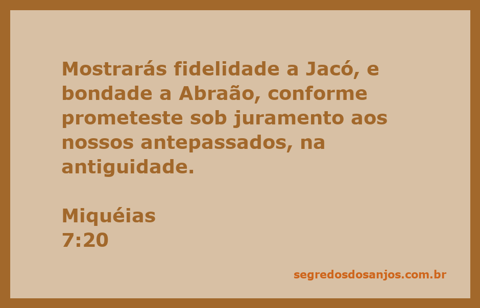 Imagem que representa a fidelidade de Deus a Jacó e a bondade prometida a Abraão, com referências ao versículo de Miquéias 7:20.
