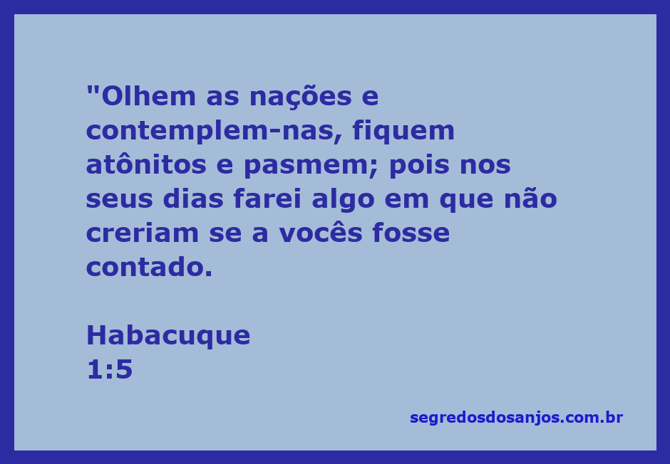 Versículo bíblico de Habacuque 1:5 com uma ilustração de contemplação das nações.