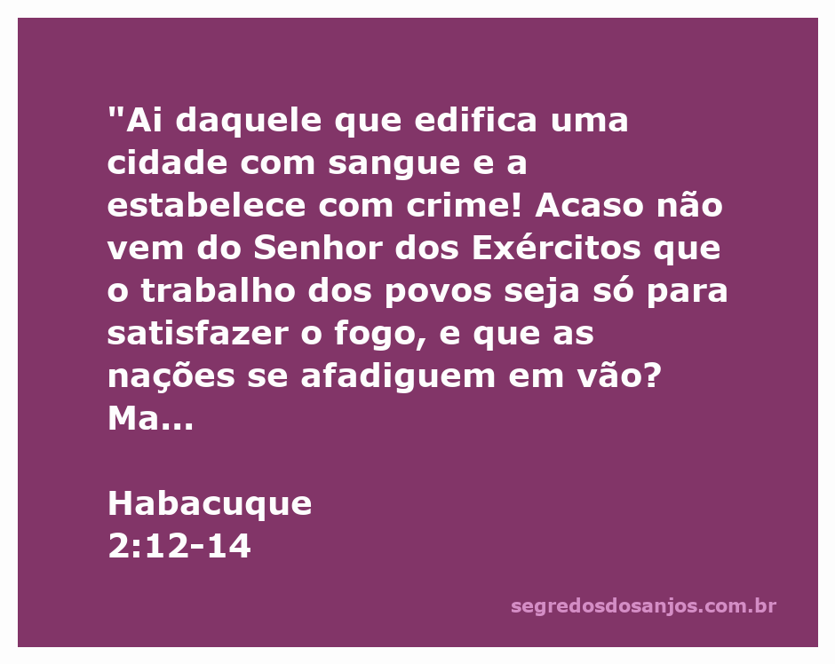 Uma ilustração representando Habacuque 2:12-14, enfatizando a crítica à construção de cidades com injustiça e a promessa da glória do Senhor.
