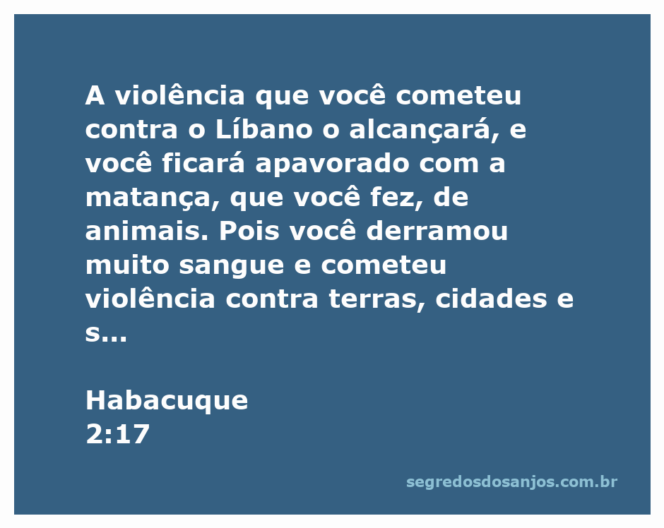 Ilustração representando a passagem de Habacuque 2:17, refletindo sobre a violência e suas consequências.