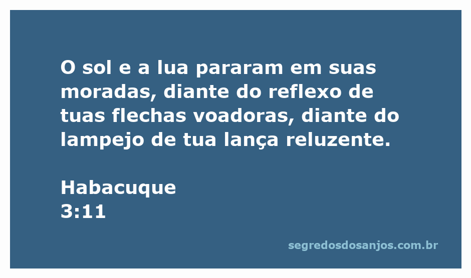 Ilustração do céu com o sol e a lua parados, em referência a Habacuque 3:11, simbolizando o poder divino.