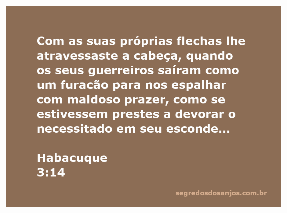 Imagem representando a passagem de Habacuque 3:14, simbolizando a justiça divina e a proteção dos necessitados.