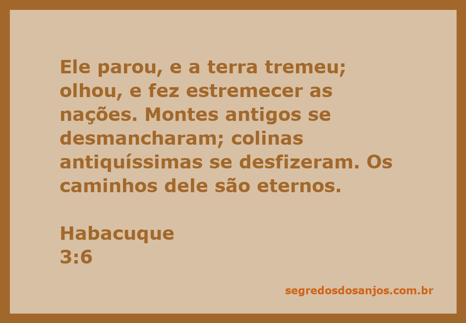 Ilustração de uma cena poderosa representando Habacuque 3:6, com a terra tremendo e montanhas se desmanchando, simbolizando a majestade e o poder de Deus.