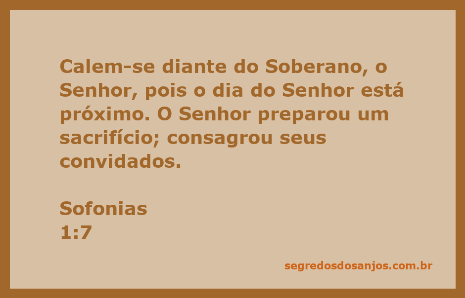 Imagem que simboliza a reverência ao Senhor, representando a passagem de Sofonias 1:7.