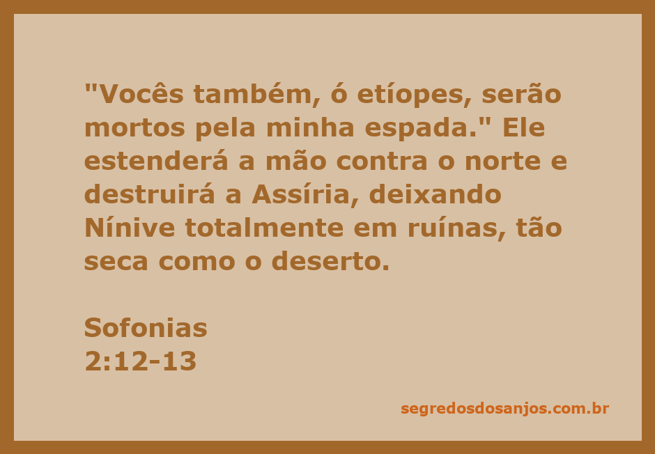 Representação artística da destruição de Nínive, conforme descrito em Sofonias 2:12-13.