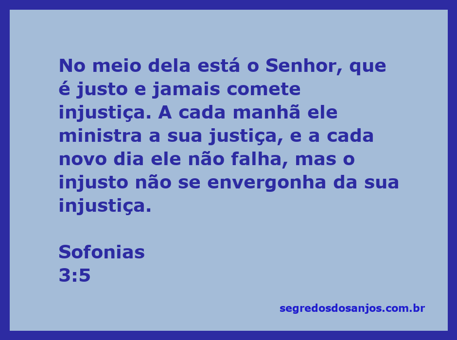 Imagem que retrata Sofonias 3:5, destacando a presença do Senhor e sua justiça