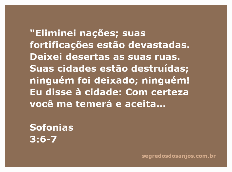 Uma imagem simbólica representando a destruição de cidades e a chamada à correção divina, inspirada no versículo de Sofonias 3:6-7.