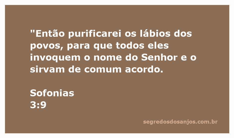 Imagem representativa da purificação dos lábios dos povos, simbolizando a unidade na adoração ao Senhor.