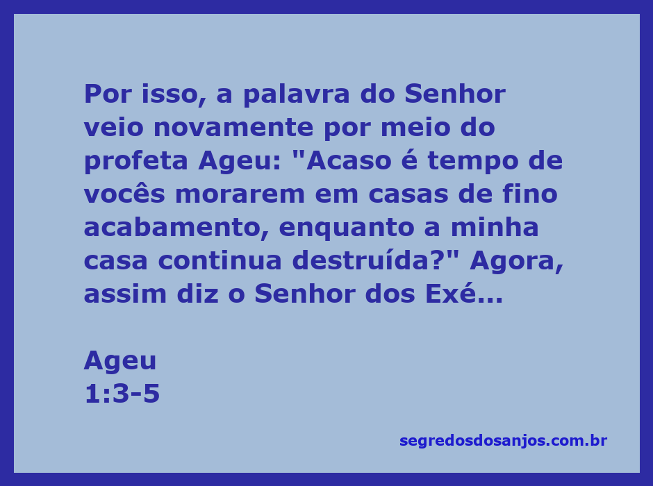 Imagem do profeta Ageu falando sobre a reconstrução do templo e a prioridade espiritual sobre as preocupações materiais.