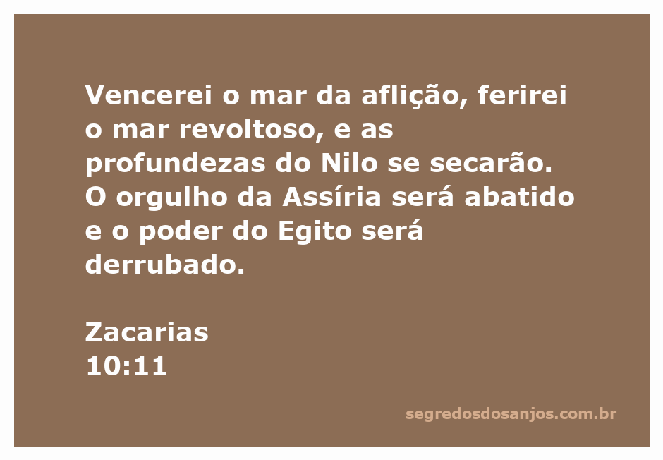 Imagem representando a vitória sobre as forças do mal, simbolizada pelo mar e o Nilo, com elementos que evocam a Assíria e o Egito.