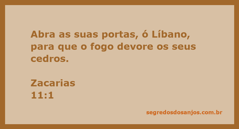 Imagem representando a passagem de Zacarias 11:1, onde Líbano é chamado a abrir suas portas para o fogo que devorará os cedros.