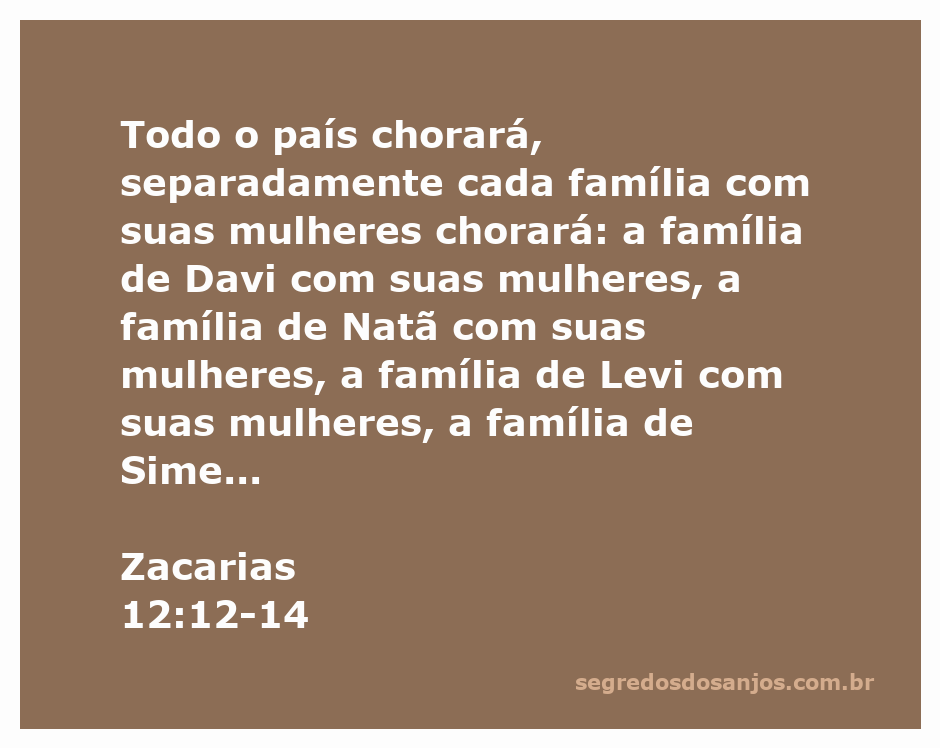 Representação da passagem de Zacarias 12:12-14, onde as famílias choram em luto e arrependimento.