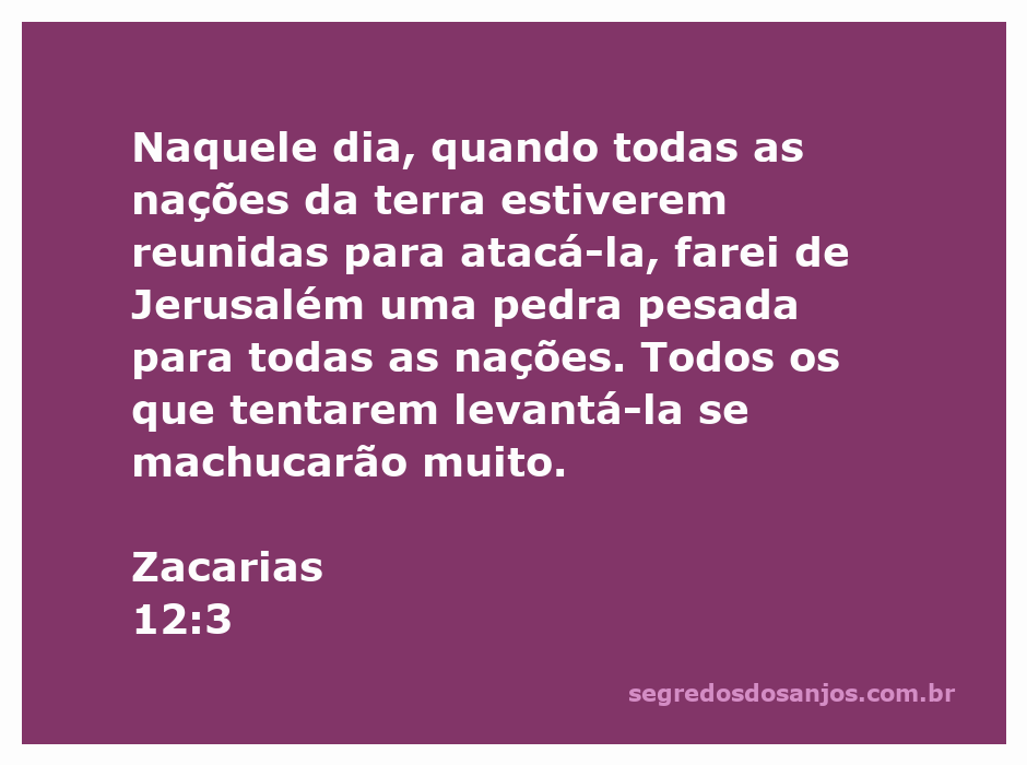 Representação artística de Jerusalém como uma pedra pesada, simbolizando a resistência da cidade contra as nações que a atacam.