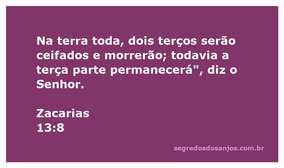 Ilustração representando a passagem bíblica de Zacarias 13:8 sobre a ceifa e a preservação de um terço do povo.
