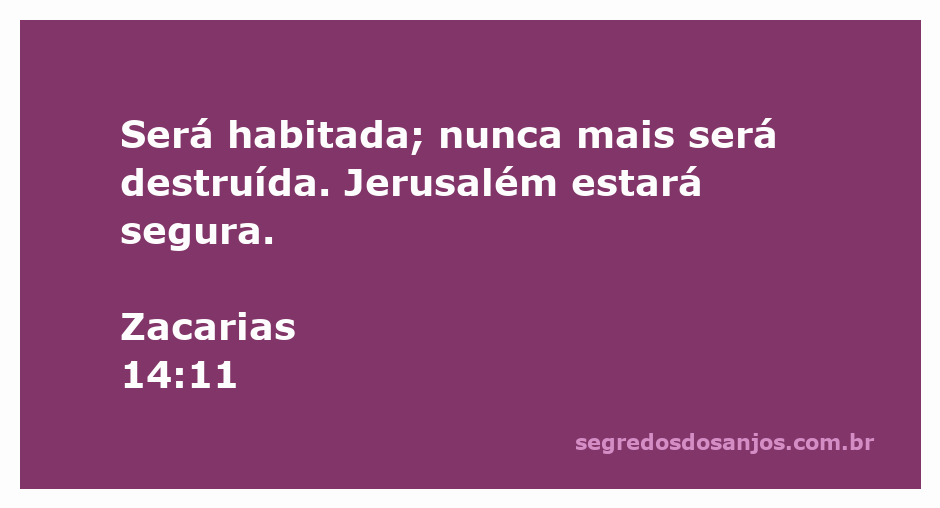Imagem representando a segurança e a habitação eterna de Jerusalém conforme Zacarias 14:11.